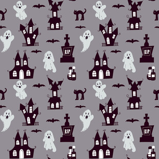 万圣节鬼怪城堡图案背景