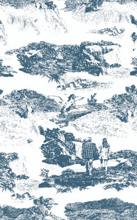 蓝白山水纹理图案