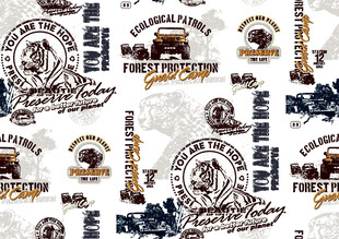 复古风格飞行主题图案设计