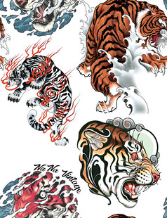 老虎纹身图案设计