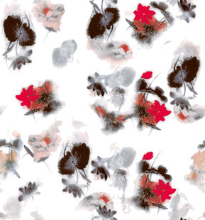 水墨风花卉图案背景