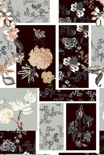 复古花卉图案设计素材