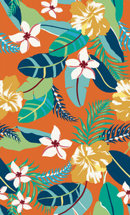 热带花卉植物图案背景