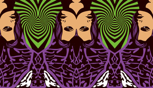 抽象对称人脸图案设计