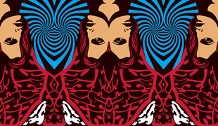 抽象对称人脸艺术图案