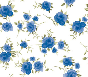 蓝色花卉图案背景纹理