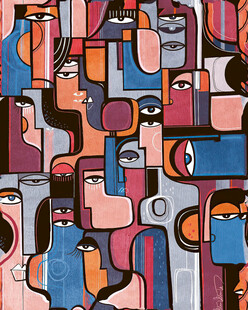 抽象多彩人物图案艺术