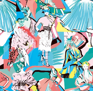 多彩抽象动物图案设计