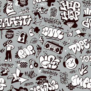 嘻哈涂鸦图案背景