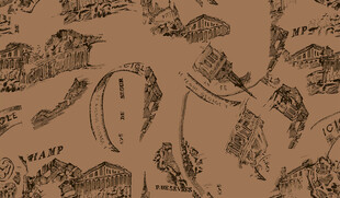 复古风手绘动植物图案