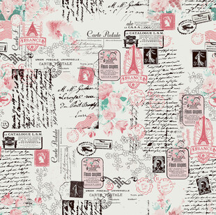 复古手写风拼贴图案背景