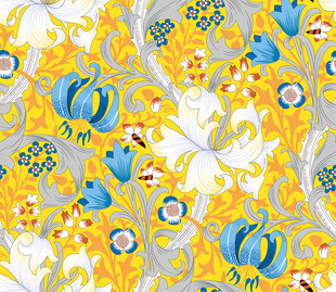 黄蓝花卉图案精美纹理
