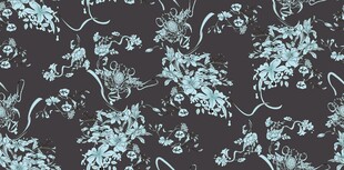 蓝白花卉图案背景纹理