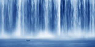 高山流水瀑布山水图