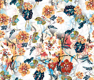 花卉图案布料纹理