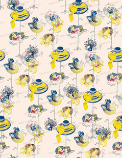 卡通小鱼图案布料纹理