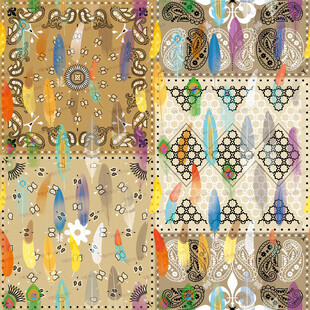 多彩民族风几何图案纹理