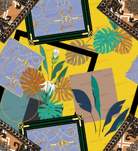 多彩植物图案装饰卡片