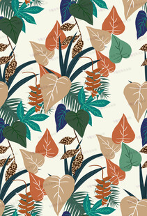 热带植物花卉图案设计