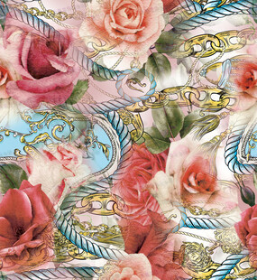 花卉与藤蔓交织的精美图案