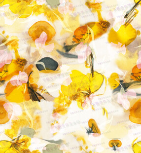 抽象黄色花卉艺术图案