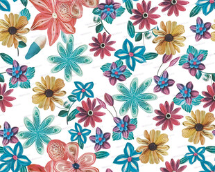 多彩花卉图案背景