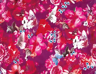 绚丽花卉图案面料纹理