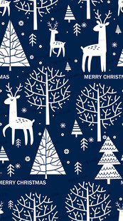 圣诞风动物树木图案背景