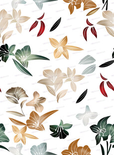 多彩花卉植物图案背景