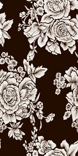 复古花卉黑白图案纹理