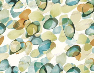 水彩风格多彩圆形图案