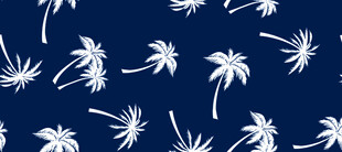 深蓝色底白色椰子树图案