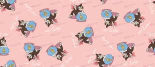 粉色背景昆虫图案设计素材