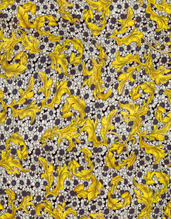 黄色花卉图案布料纹理