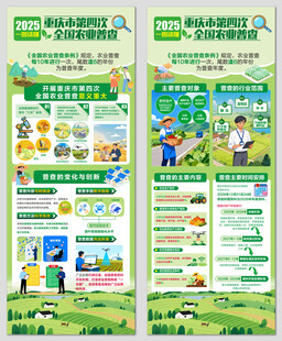 绿色创意第四次全国农业普查展架