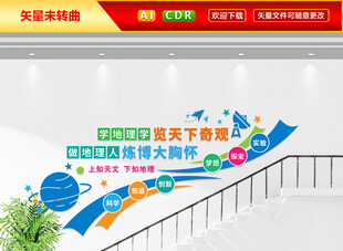 天文地理楼梯文化墙