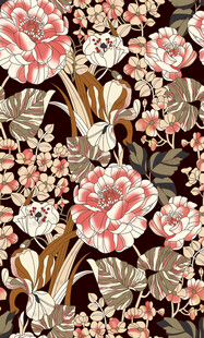 复古花卉图案背景纹理