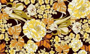 花卉图案复古风植物装饰