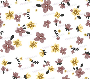 小清新花卉无缝图案背景