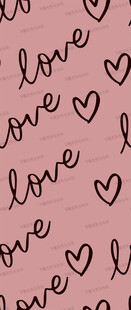 粉色爱心love图案背景