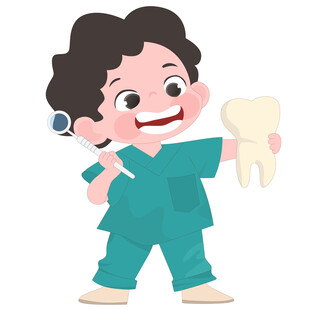 卡通儿童牙医口腔健康护理宣传