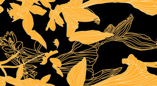 金色花卉剪影图案设计