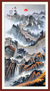 竖幅长城国画