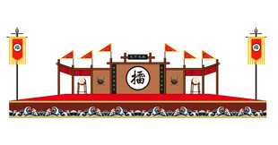 擂台中式传统舞台场景布置