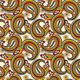 复古佩斯利花纹图案设计