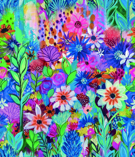 缤纷多彩花卉图案插画