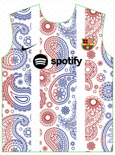 巴萨佩斯利花纹足球背心