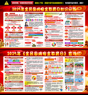 全民国防教育日展板