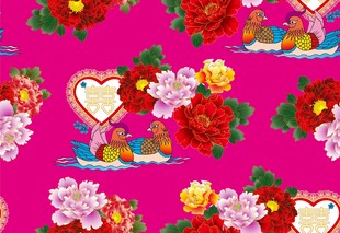 浪漫花卉爱心图案设计