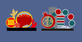 红石榴民族团结景观造型牌